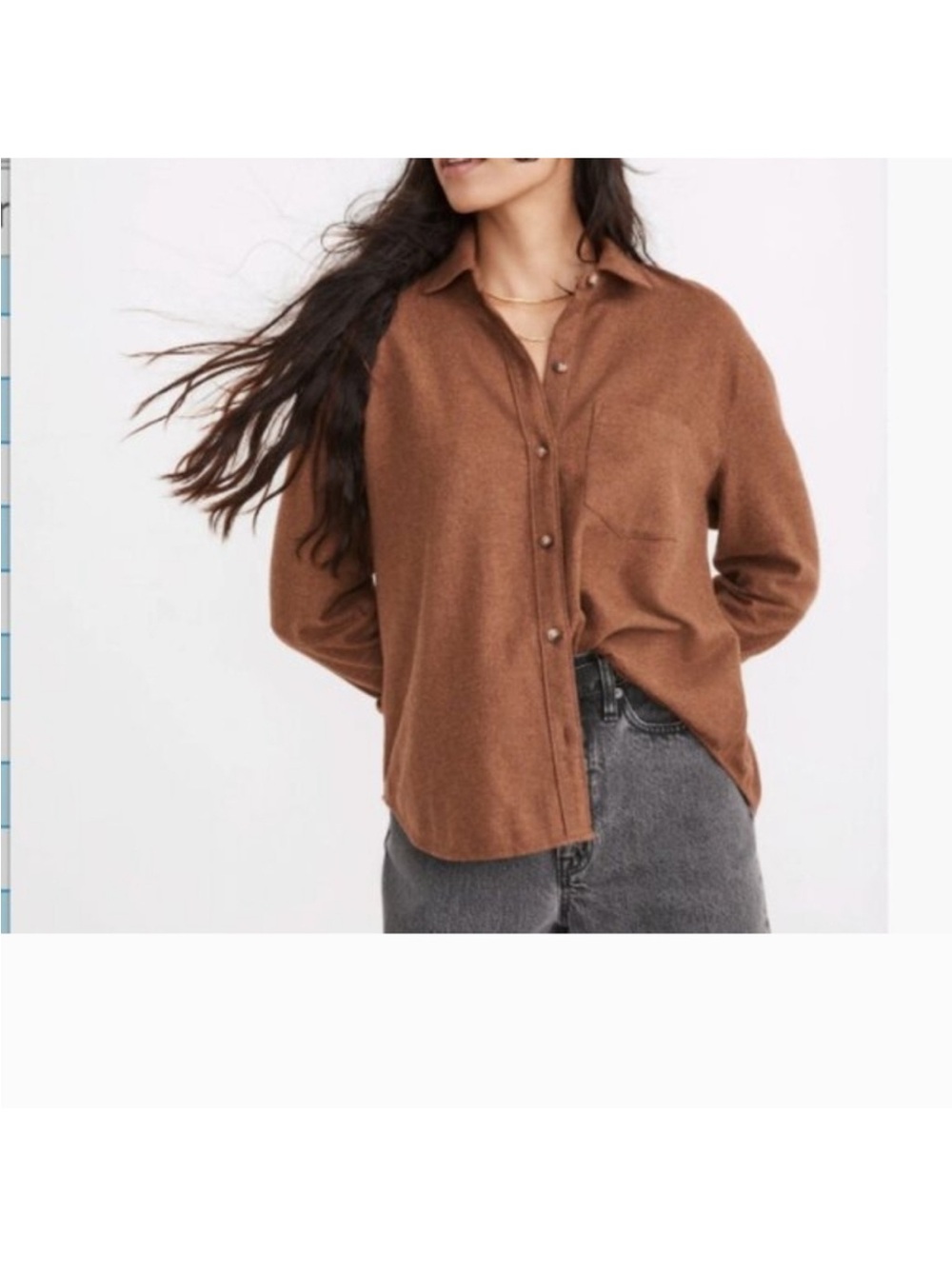 Madewell Chest-Pocket Button-Down Shirt in Warm Brown